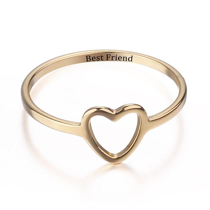 Women Fashion Alloy Best Friend Heart Shaped Love Ring