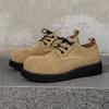 2025 Platform Derby Shoes British Heightening Men's Shoes Tooling Casual Basic Versatile Commuter Leather Shoes Beige 1560-J