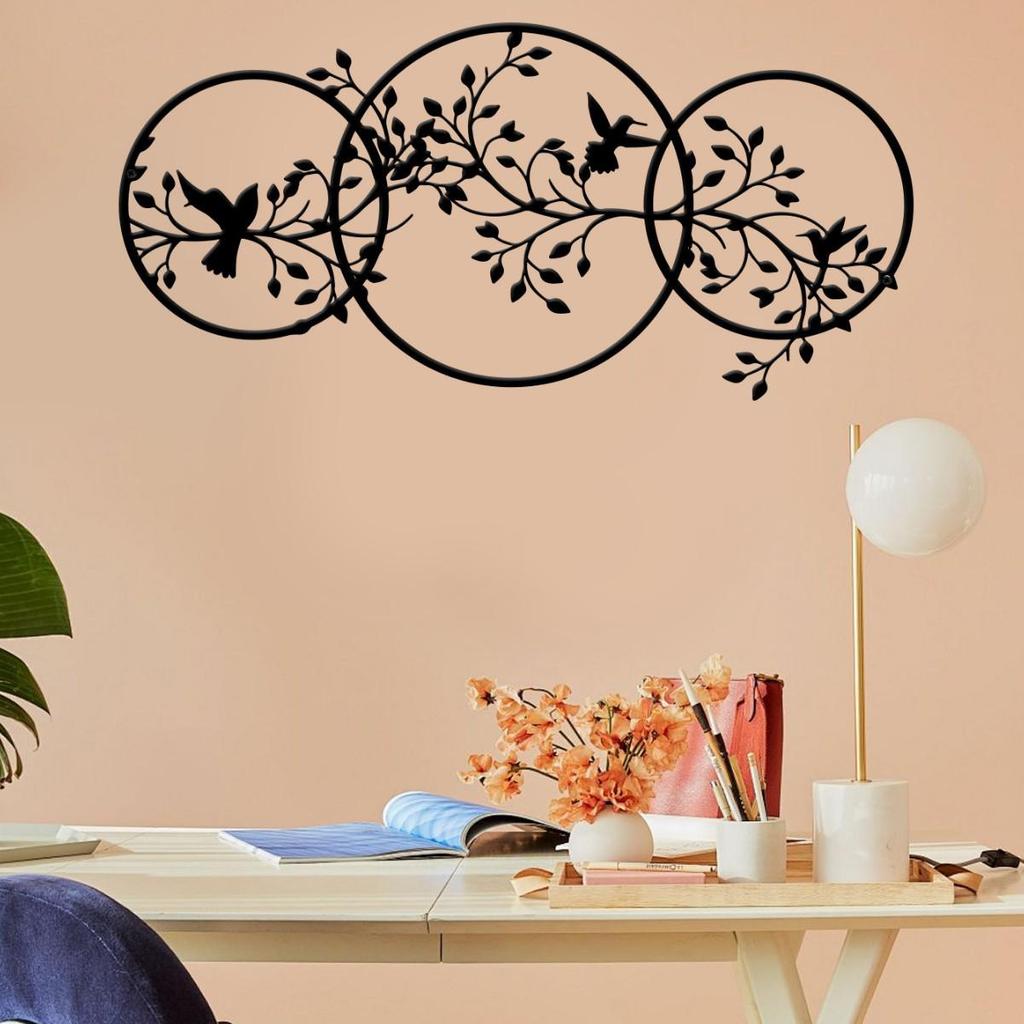 Маленькая птичка на ветке Железное настенное искусство для спальни и кухни