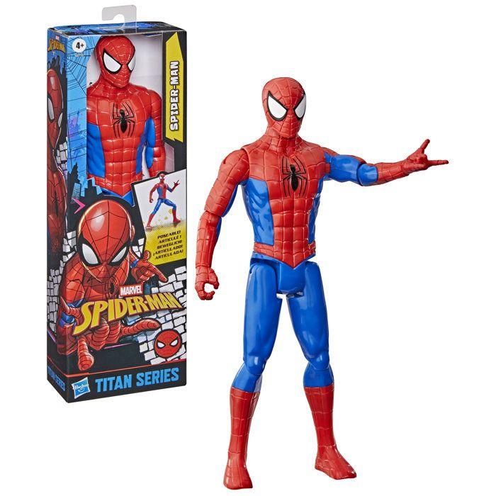Figurine SpiderMan 30 cm, Titan Series, jouets de super-héros pour enfants, Marvel Spider-Man, des 4 ans