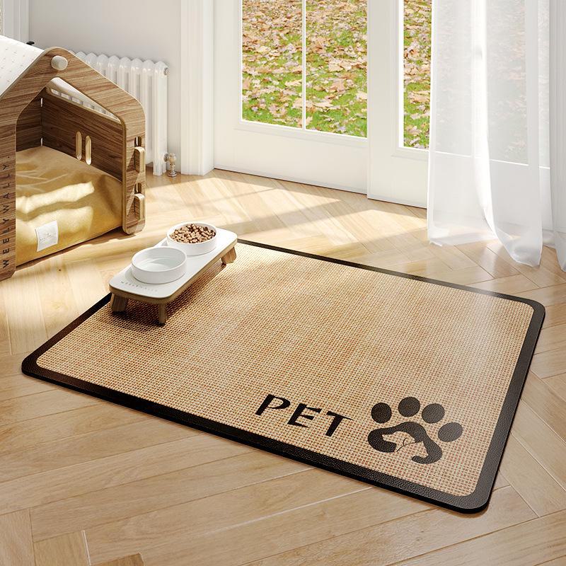 Non-Slip Pet Feeding Mat: Absorbent Diatomaceous Earth Placemat for Cats & Dogs, Waterproof Splash Pad.