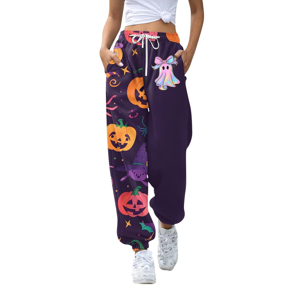 Women's Casual Fashion Sweatpants Halloween Printed Casual Pants