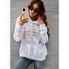 Autumn and Winter Women's Digital Round Neck Hooded Sweatshirt