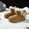 Labubu Этнический стиль Зимние Снежные Ботинки для Мальчиков и Девочек, Сделаны из Большого Хлопка и Плюшевой Изоляции Обувь