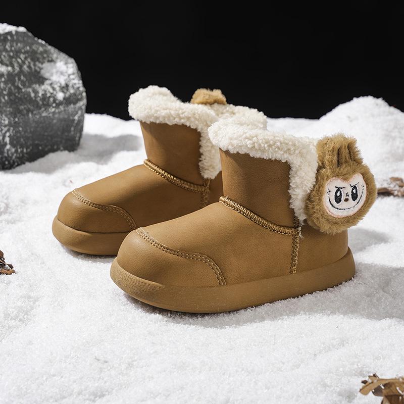 Labubu Этнический стиль Зимние Снежные Ботинки для Мальчиков и Девочек, Сделаны из Большого Хлопка и Плюшевой Изоляции Обувь