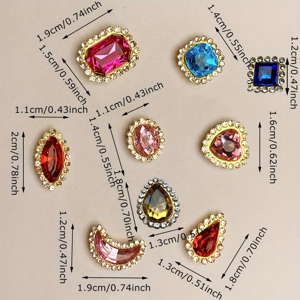 Набор из 50 шт. украшений из хрустальных страз смешанных цветов, металлические пришивные украшения с лапками для модной одежды, обуви, шляп, сумок, для DIY