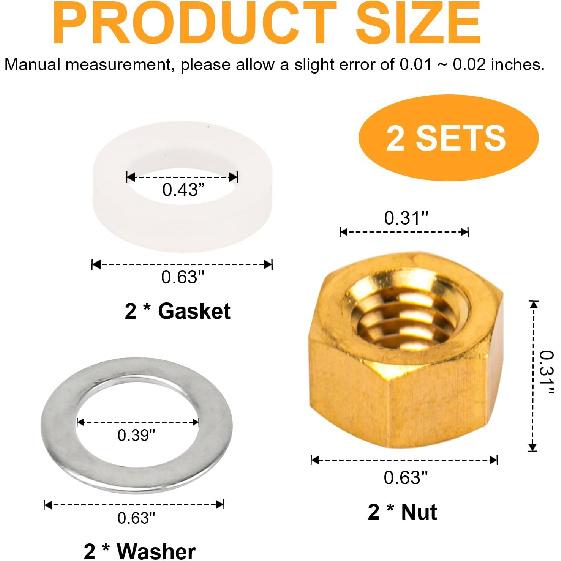 Pressure Cooker Gauge Fastener Pack for Presto, 82248 Gauge Gasket Replacement Parts for Pressure Canner Steam Gauge 85772 82237 8212, Provides Tight