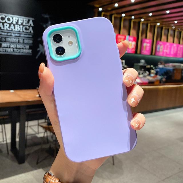 Мягкий силиконовый чехол 3 в 1 для телефона Iphone 14 13 12 11 Pro Max Xr Xs Max X 13pro Max, противоударный жидкий противоударный чехол яркого цвета, задняя крышка