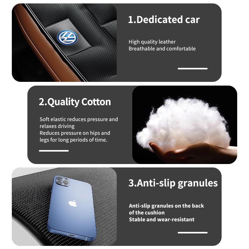 WET1 Universal Leather Car Comfort Cushion Auto Interior Seat Pad For Volkswagen VW Golf 4 5 6 7 Polo Jetta Sagitar Magotan Passat B5