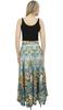 Women's Gray Floral Print Cotton Skirt Elastic Waist Maxi Summer