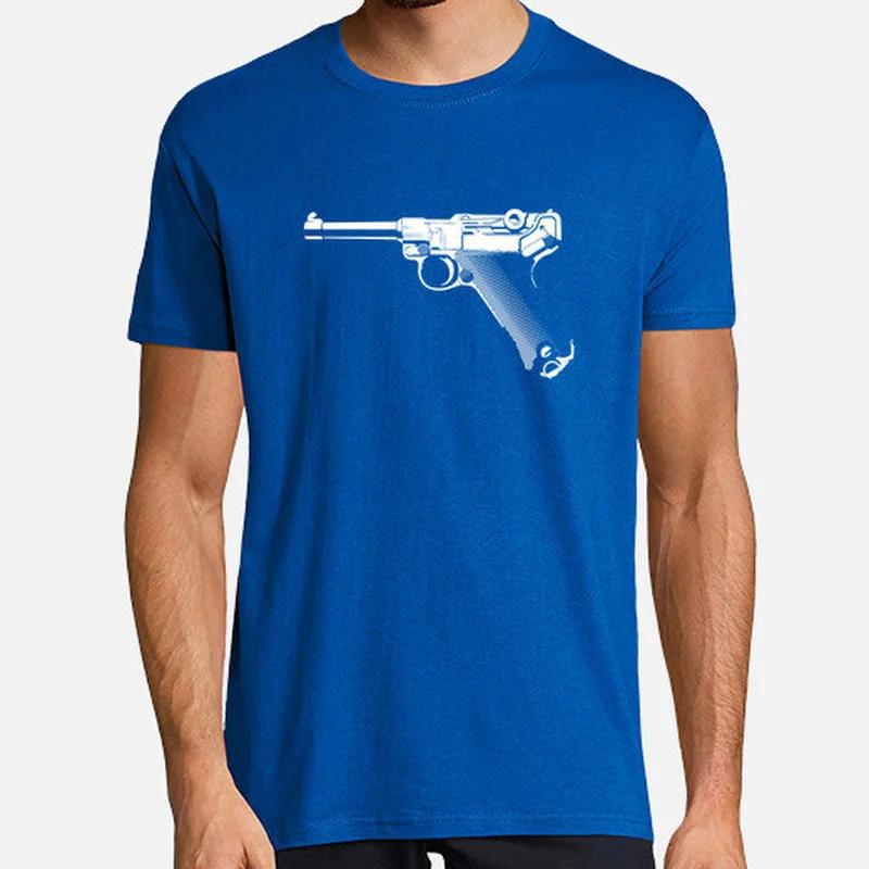 Мужская футболка с коротким рукавом Luger Parabellum, повседневная, 100% хлопок, с круглым вырезом, летняя футболка