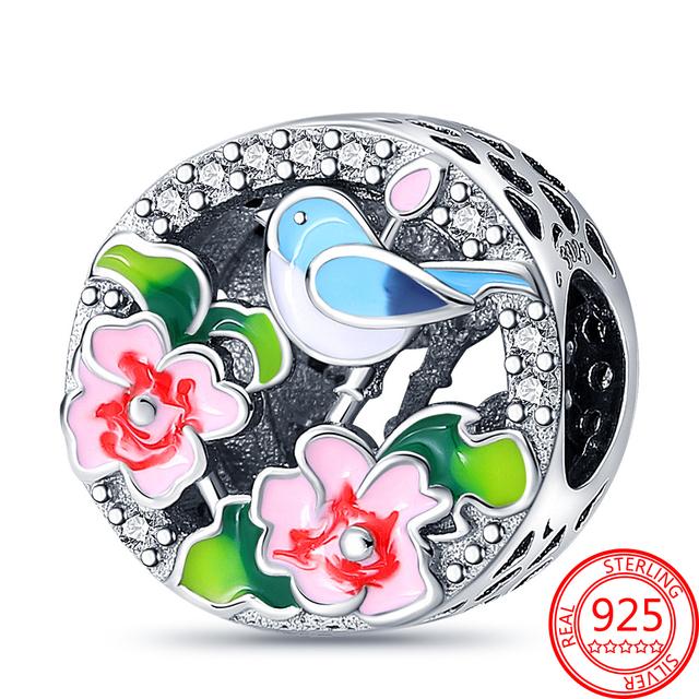 Классический Новый Настоящее Серебро 925 пробы Четырехлистный Клевер Лаки Мотаться Шарм подходит Оригинальный Модный Браслет Подвеска Ювелирные Изделия Подарок