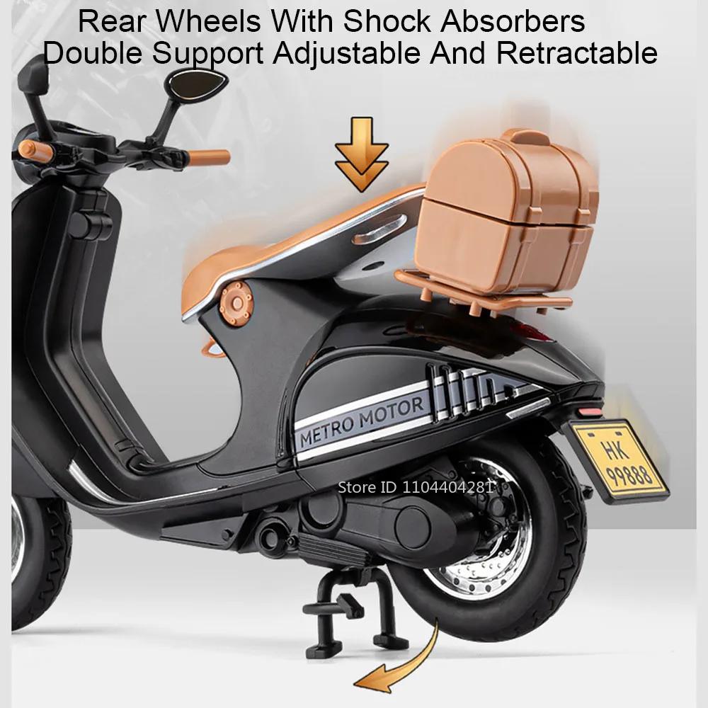 1:12 Vspa 946 Мотоцикл в ретро-стиле, игрушки-модели из сплава, литая машина, рулевое управление передним колесом, амортизация, транспортное средство для мальчиков, подарок