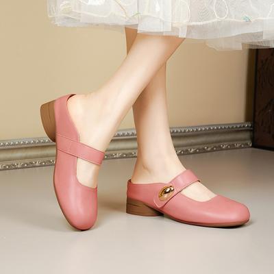 Внутренний увеличивающий высоту мешок голова полутапочки женская летняя обувь Мэри Джейн сумка голова обувь розовые повседневные сандалии на мягкой подошве