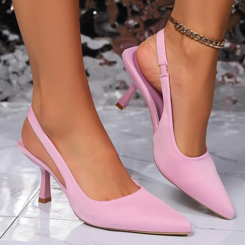 Модная женская обувь 2024 года, высококачественные женские туфли-лодочки без застежек, осенние туфли с острым носком, однотонные модные туфли на высоком каблуке с неглубоким носком, женские туфли-лодочки