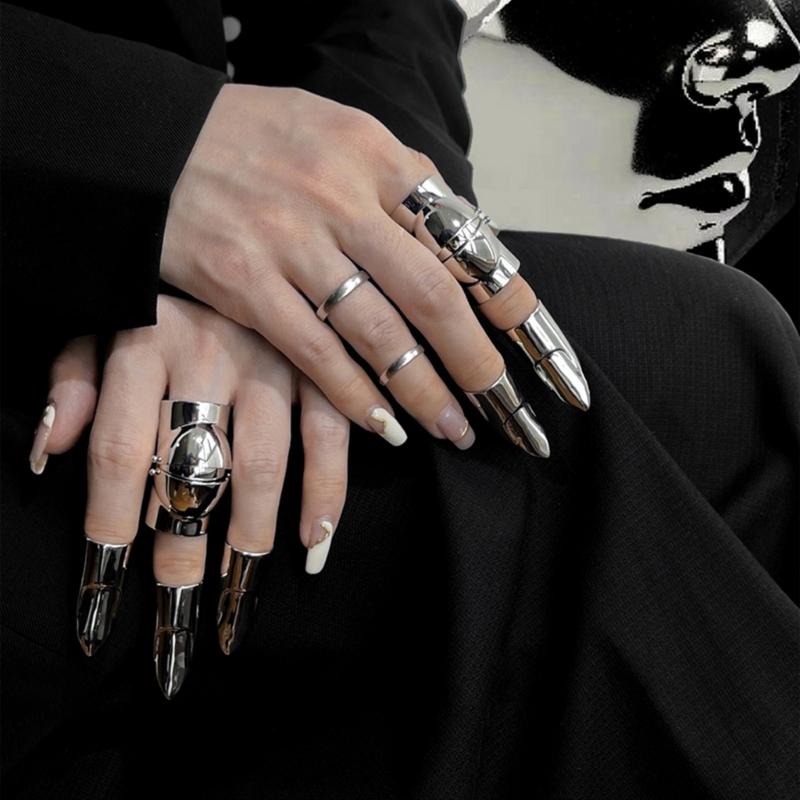 Корейское милое мультяшное кольцо-накладка на ноготь для женщин, золотые серебряные кольца, модное новое нишевое кольцо с открытым пальцем, создающее ощущение высокого класса