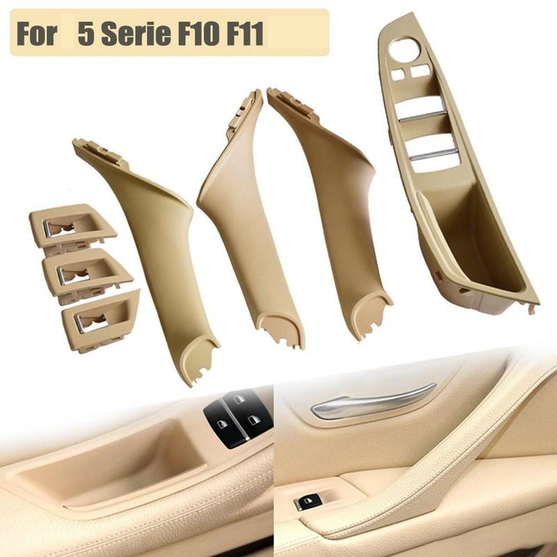 2 Set RHD Car Interior Door Handle Inner Door Panel Pull Trim Cover For -Bmw 5 Serie F10 F11 520 525 Red-Brown
