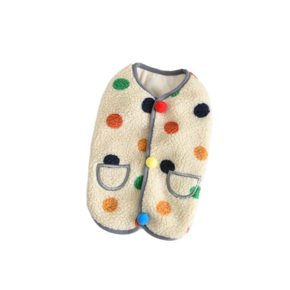 Puppy Apparel Warm Dog Hoodie Fleece Sleeveless Dog Clothes Dots Pattern Soft Pet Vest Indoor Use