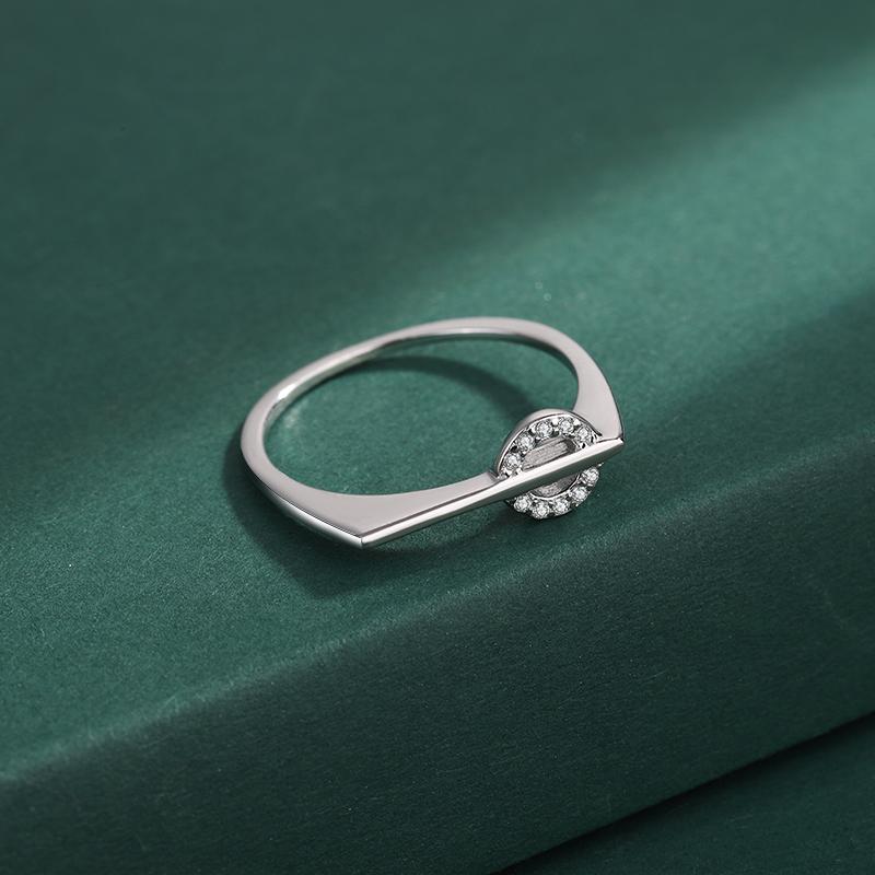 Модное ювелирное кольцо из стерлингового серебра для женщин, инкрустированное кольцо с цирконом AAAA, геометрический круг, ювелирные изделия из стерлингового серебра S925, серебряный подарок