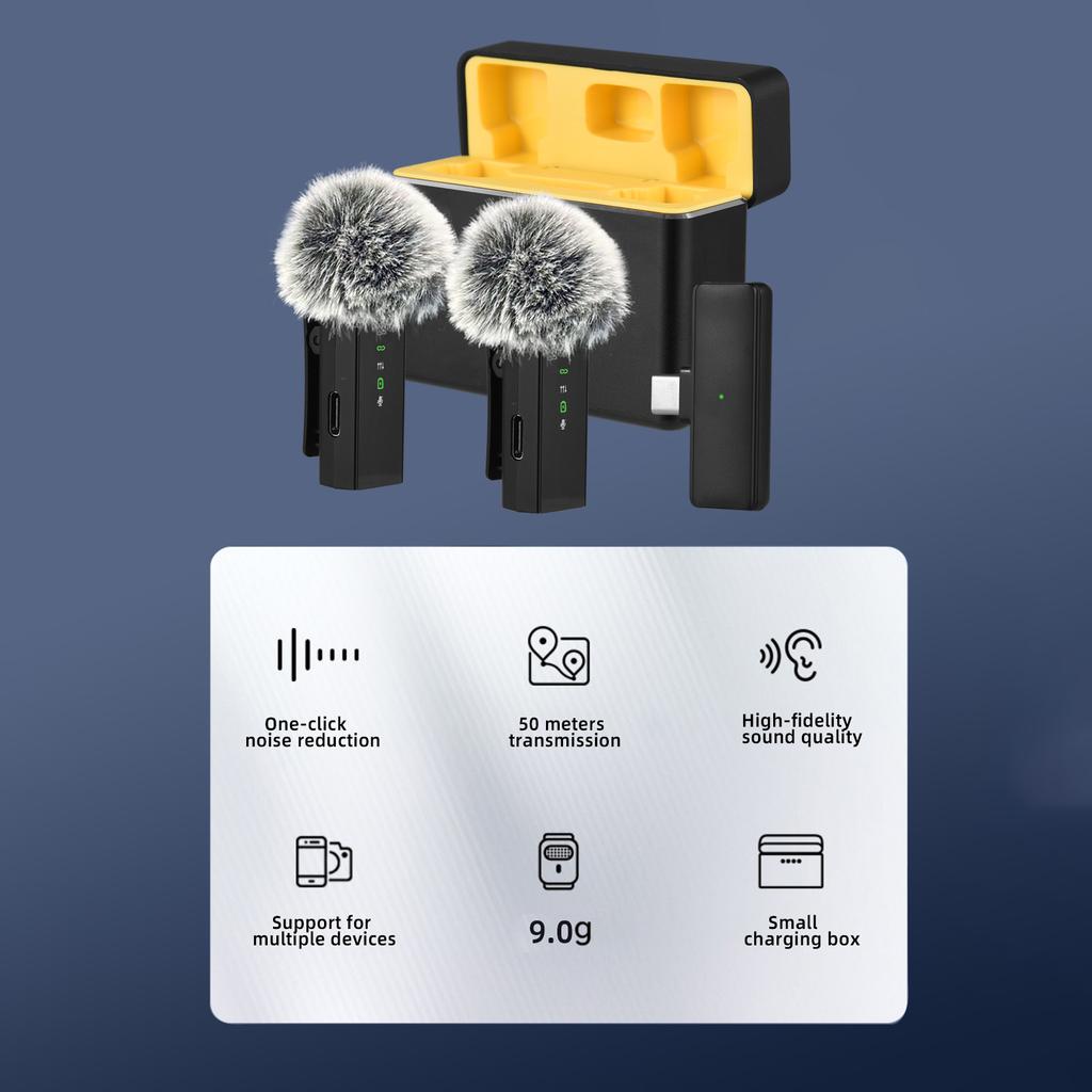 Беспроводной микрофон Профессиональный петличный микрофон с зажимом для микрофонов Двойное цифровое шумоподавление Нет