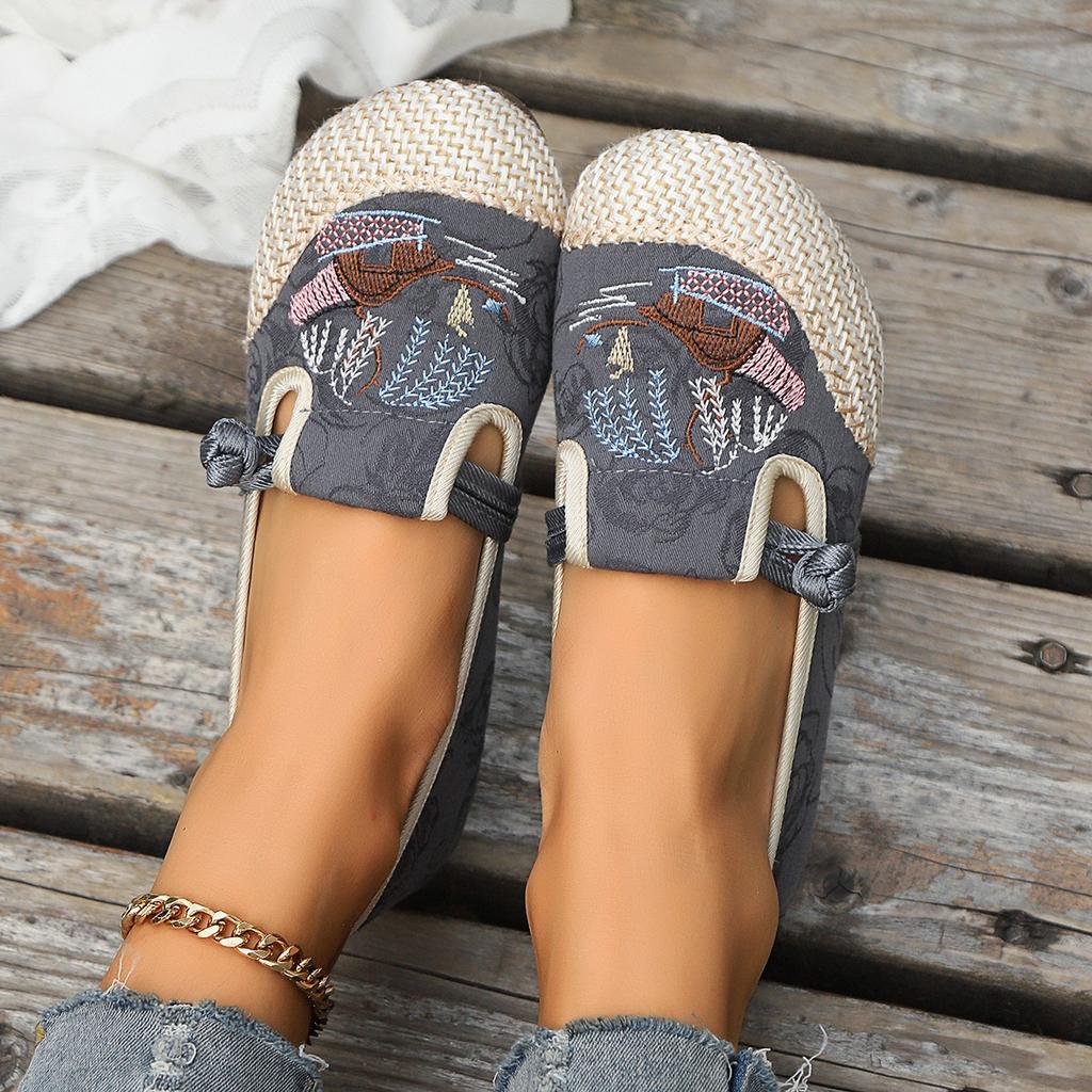 Лен, Обувь рыбака, Одиночные туфли, Вышитая обувь, Этнический стиль, Обувь для мам