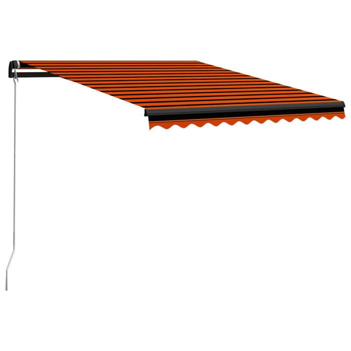 VidaXL Auvent manuel rétractable avec LED 300x250 cm Orange et marron 3055223