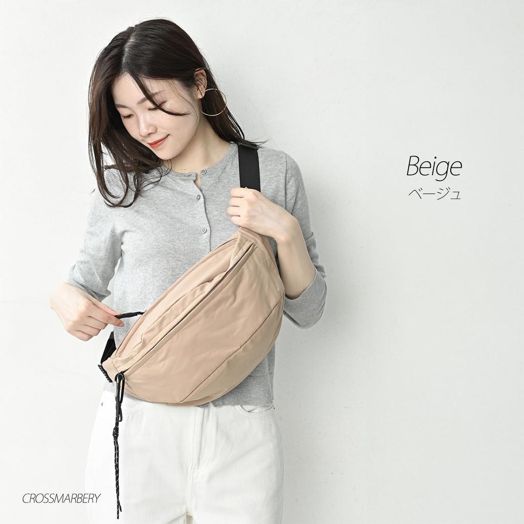 Сумка для тела для больших пластиковых поездок на работу бежевый [Cross Marberry] для женщин, легкая, стильная, вместительная, для мам, нейлон, через плечо, красивая, милая, большая,