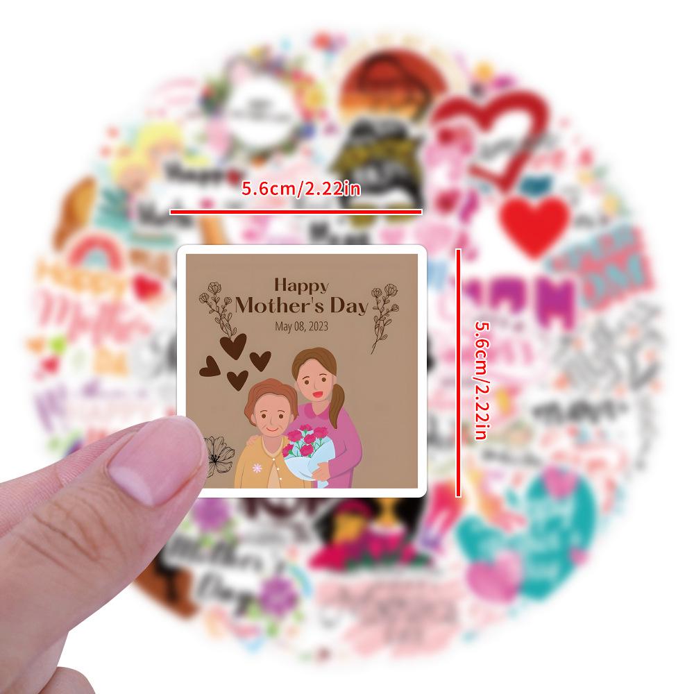 55 Mother's Day Graffiti Stickers for Notebook, Luggage, and Planner Decoration