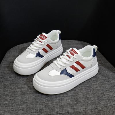 Женские кроссовки на массивной платформе, дышащая обувь для ходьбы, удобные теннисные туфли из искусственной кожи для тренировок, женские повседневные легкие кроссовки с противоскользящим покрытием