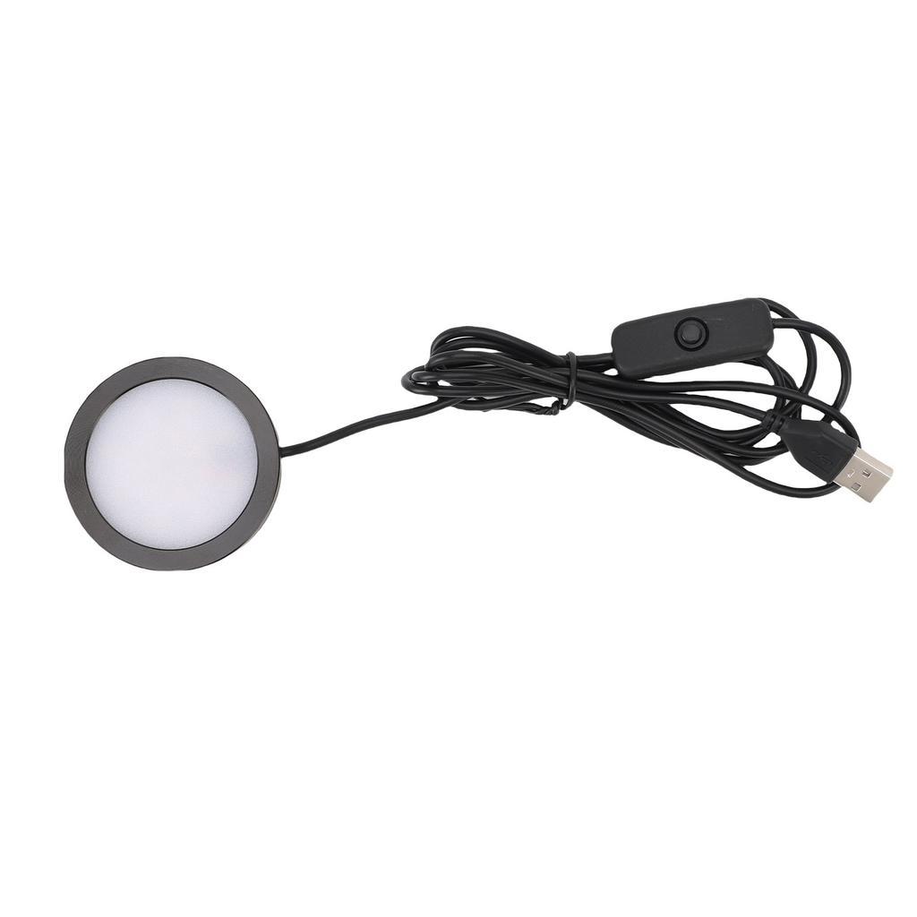 LED Round Light Ultra Thin Aluminum Casing Under Counter Lighting with 1.5m Cable for Ceiling Bedroom Kitchen USB Plug