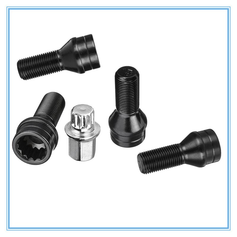 M14 x 1,25 4 болта + 1 ключ черные болты для фиксации колес гайка черная + ключ для BMW Mini R50 R52 R53 кабриолет (Р57) 2009 - 2016