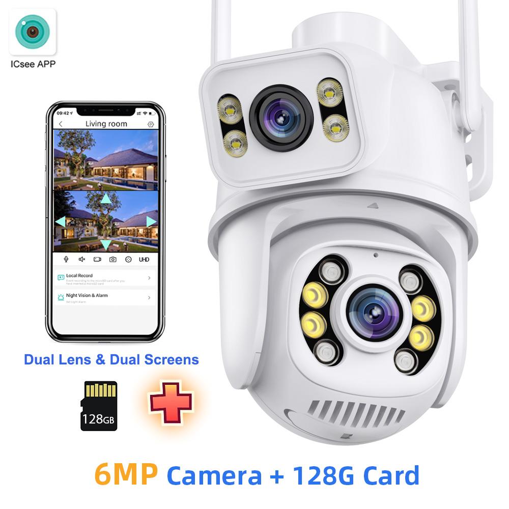 Камеры видеонаблюдения Wi-Fi 8MP Dual Lens Security Protect CCTV Camera Outdoor Human Detection Wireless PTZ IP Camera ICSee Lenovo
