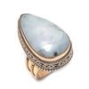 Rainbow Moonstone Gemstone Copper Jewelry Ring Size 6.5 B8I49