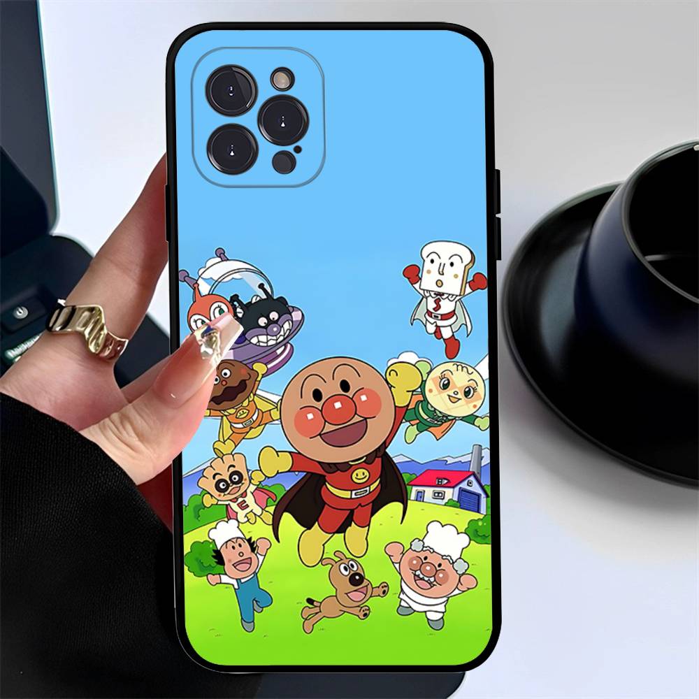 C-Дети A-Анпанман Чехол для телефона Для iPhone 17 16 15 14 13 12 11 Pro Max Plus Черный Чехол