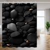 Стильная черная галька водонепроницаемая шторка для душа – Идеально подходит для добавления современного и успокаивающего штриха в декор вашей ванной комнаты