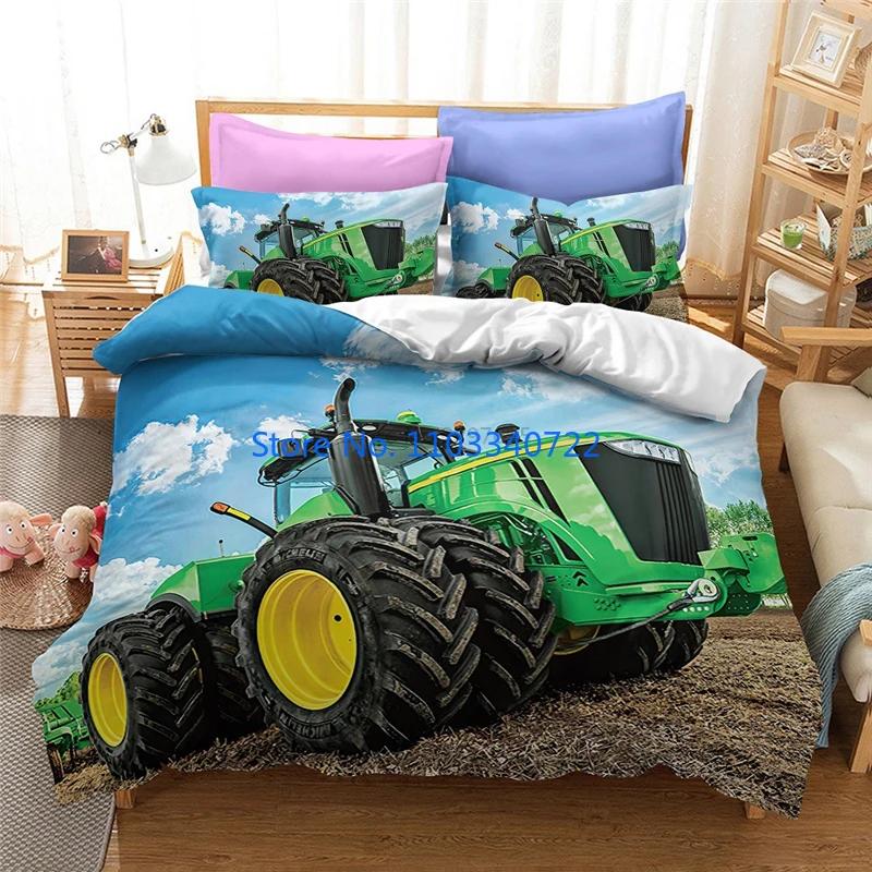 Farm Tractor 3d Bedding Set Duvet Cover Set 3D Print Comforter Cover Bedclothes for Boy Girl Bedding Sets Bedroom Decor