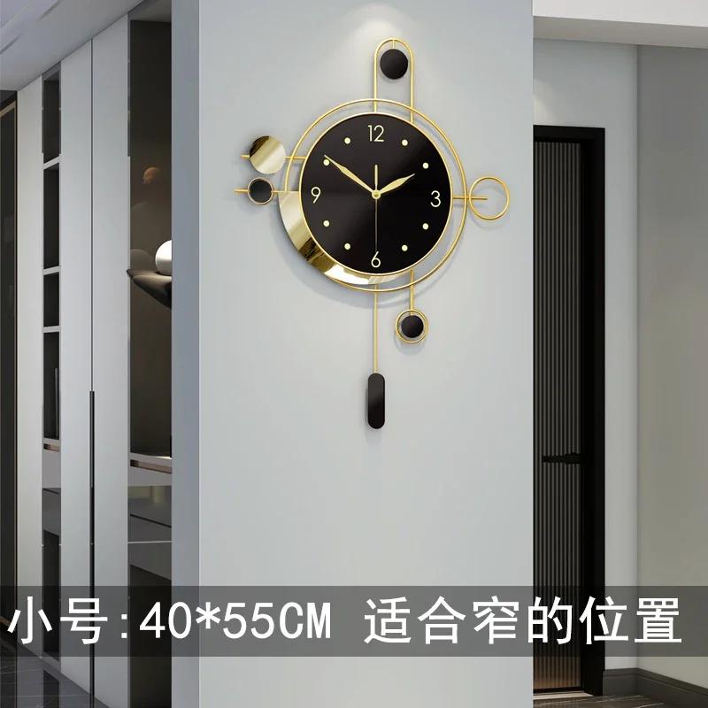 Настенные часы в стиле ар-деко для гостиной с золотым маятником, роскошные настенные часы черного цвета, современный дизайн, тихий скандинавский уникальный Reloj Pared Home Decor