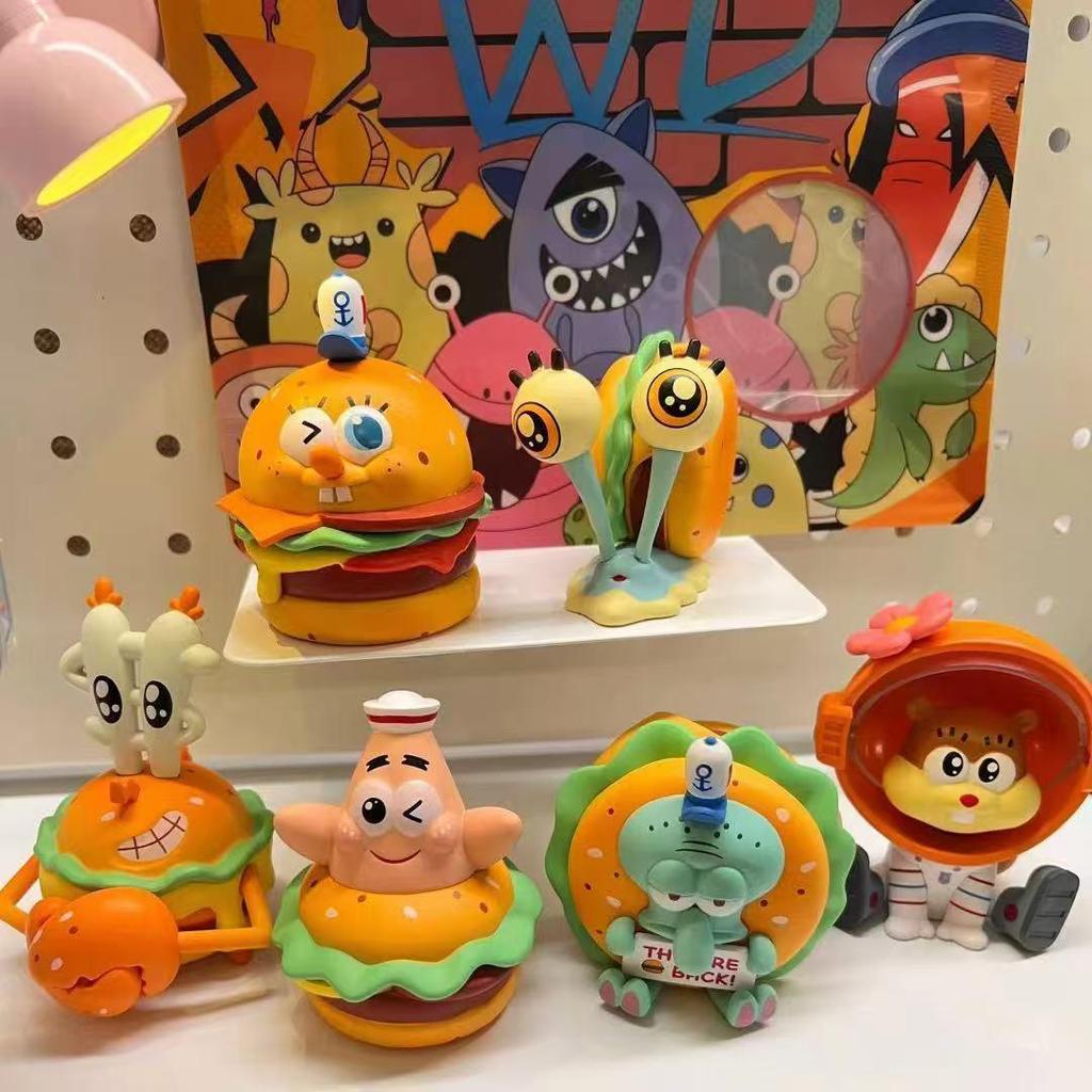 Губка Боб Бургер Кинг Икра Краба Горшок Серия: Фигурка Патрика и Сквидварда, украшение для автомобиля и рабочего стола