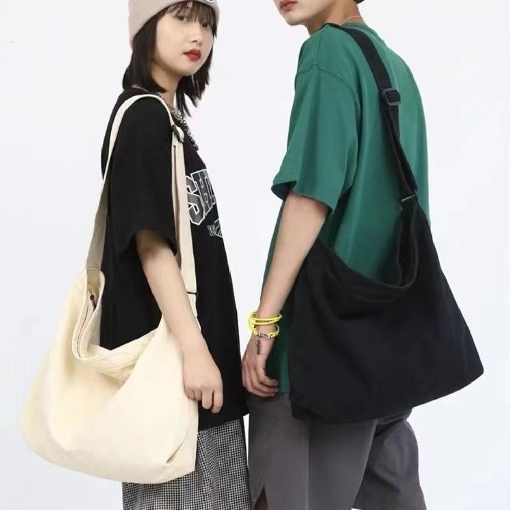Large Capacity Canvas Crossbody Bag Retro Tote Bag Fashion Messenger Bag Travel