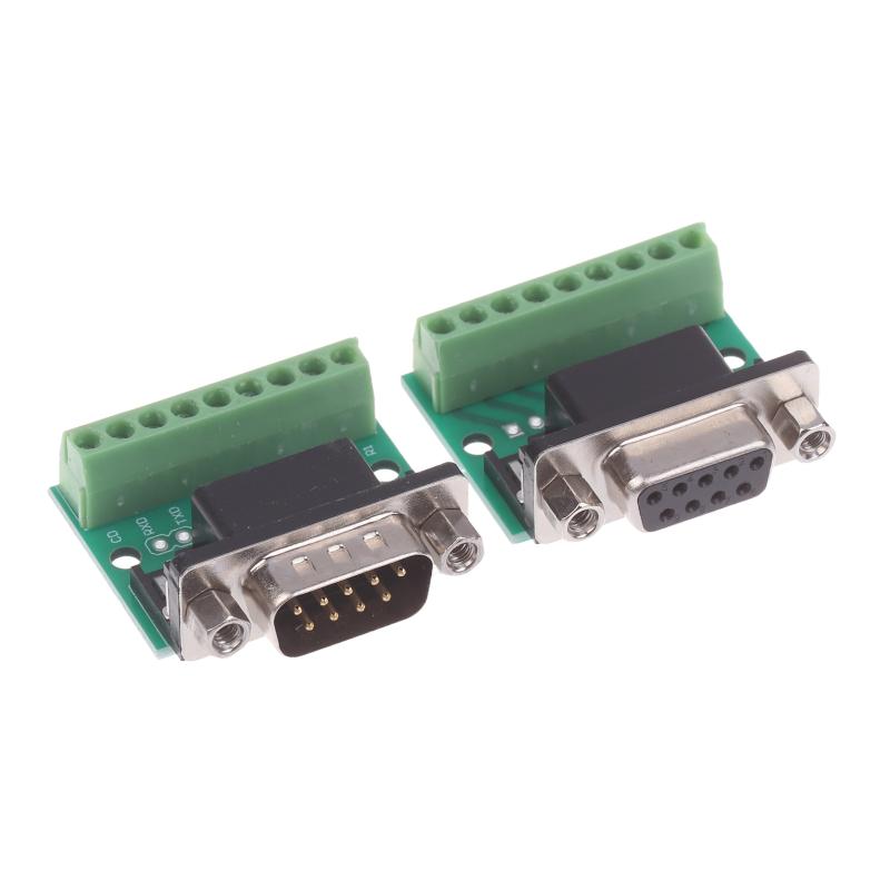 5Pcs Db9 Male Female Adapter Signals Terminal Module Rs232 Rs485 Serial To Terminal 9-Pin 9-Hole Connector