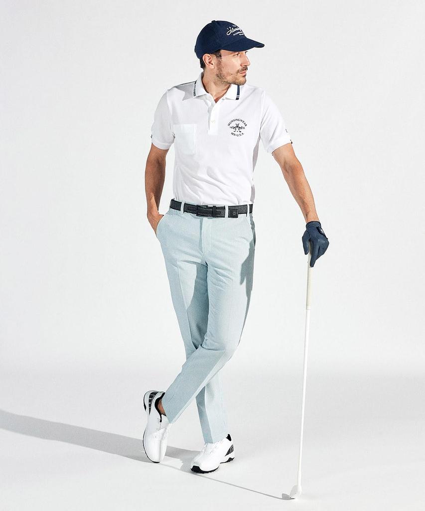 Munsingwear MG5SHS26M Short Sleeve Shirt with Soccer Sweat Quick WH00 Men's Collar, Shirt, Wicking, Drying, Pockets, Golf, (White)