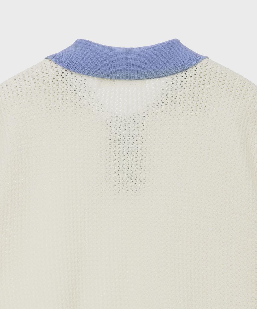 BASIC HOUSE Uni Color Block Collar Knit Ivory Lxkt3101