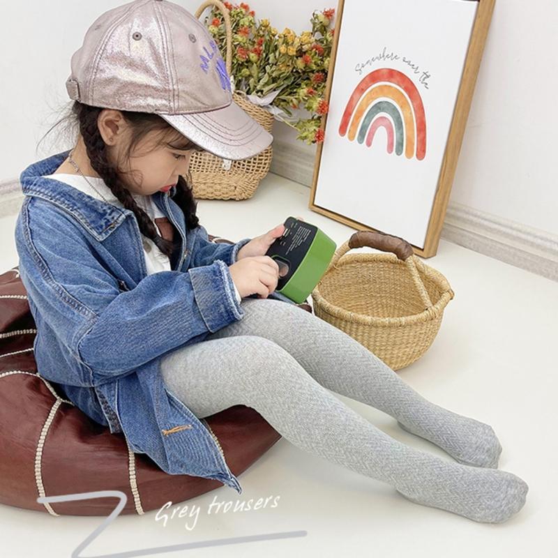 Колготки для девочек, однотонные, с волнистым узором, детские колготки из чесаного хлопка, эластичные колготки для танцев