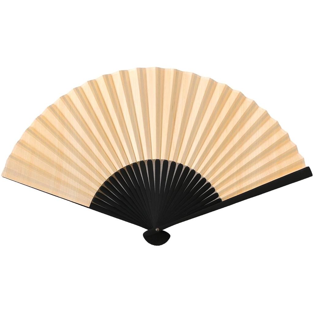 Hinoki Fan Mens Womens Made Japan Unisex Wooden Ultra-thin 0.13mm Bamboo Frame Plain