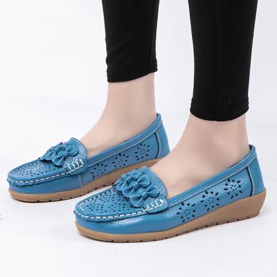 Женские мокасины на плоской подошве, повседневные прогулочные туфли в минималистичном стиле, мягкие летние туфли с цветочным узором для девочек-студенток, большие размеры