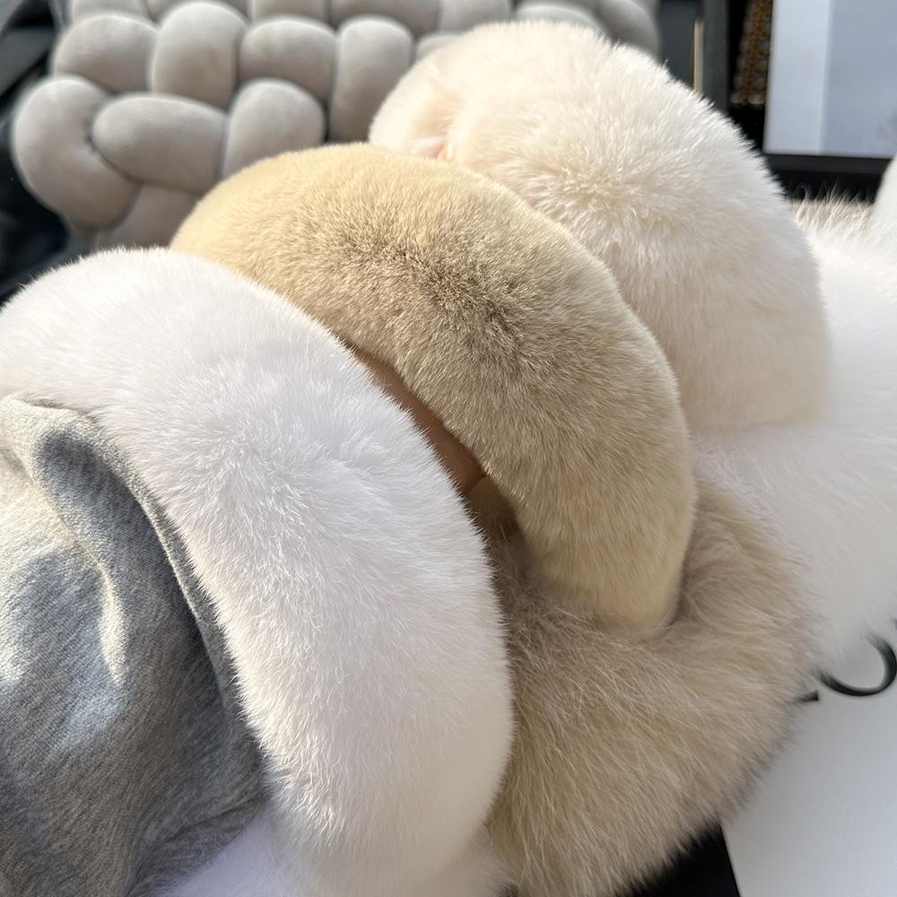 Женские наушники из лисьего меха шарф Для женщин, зимнее тепло, меховые защитники ушей, милые меховые наушники, Ветрозащитные, велосипедные наушники