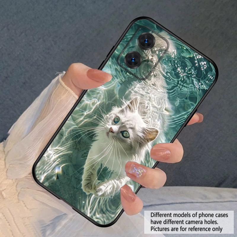 Кот в воде Для Moto Edge 40 50 Neo 5G E 14 15 G04 G05 4G G24 G34 G35 G54 POWER G55 G75 G84 85 силиконовый мягкий чехол для телефона