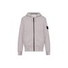 Ss24 Solid Color Hooded Badge Zip Casual Long Sleeve Jacket Men Jackets Gray 801564251-V0064