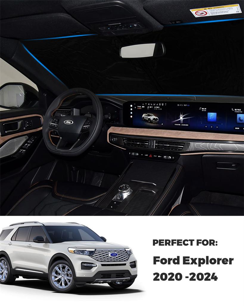 Солнцезащитная шторка на лобовое стекло для Ford Explorer 2020 2025 2025-2025 Автомобильный солнцезащитный козырек на переднее стекло Складывающийся защитный козырек на окно Блокирует УФ-лучи