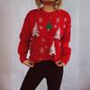 Женская одежда Европейский и американский осень и зима новый плюшевый жаккардовый вязаный свитер с рождественской елкой Новогодний красный рождественский свитер 3513 KTB